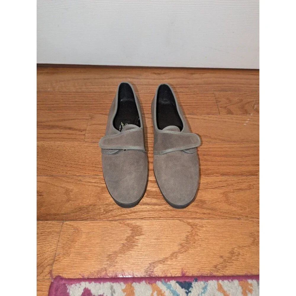 Minimalist Normcore Gray Suede Comfort Flats Mary Jane‎ Daniel Green 7.5 USA